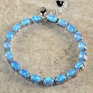 Silver Elegant Blue Fire Opal Oval Bracelet Silver Elegant Blue Fire Opal Oval Bracelet