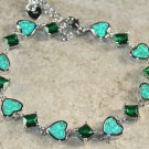 Silver Elegant Green Fire Opal & Green Peridot Bracelet