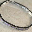 Silver Elegant Pink Fire Opal Bracelet