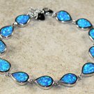 Silver Elegant Blue Fire Opal Teardrop Bracelet Silver Elegant Blue Fire Opal Teardrop Bracelet