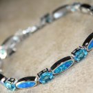 Silver Elegant Blue Fire Opal & Sky Blue Topaz Bracelet