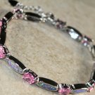 Silver Elegant Pink Fire Opal & Pink Kunzite Bracelet Silver Elegant Pink Fire Opal & Pink Kunzite Bracelet