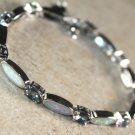 Silver Elegant White Fire Opal & Rainbow Topaz Bracelet Silver Elegant White Fire Opal & Rainbow Topaz Bracelet