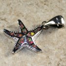 SILVER Elegant Orange Fire Opal Sea Star Pendant SILVER Elegant Orange Fire Opal Sea Star Pendant