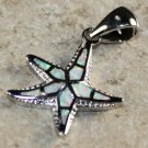 SILVER Elegant White Fire Opal Sea Star Pendant SILVER Elegant White Fire Opal Sea Star Pendant
