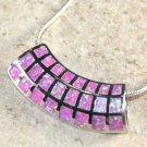 SILVER Elegant Pink Fire Opal Elbow Pendant Necklace SILVER Elegant Pink Fire Opal Elbow Pendant Necklace