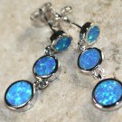 SILVER Elegant Blue Fire Opal Stud Earrings SILVER Elegant Blue Fire Opal Stud Earrings