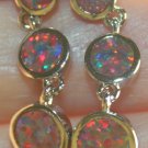 SILVER Elegant Orange Fire Opal Stud Earrings