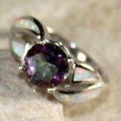 SILVER Elegant White Fire Opal & Mystic Rainbow Topaz Ring Size 7 SILVER Elegant White Fire Opal & Mystic Rainbow Topaz Ring Size 7