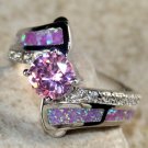 SILVER Elegant Pink Fire Opal & Pink Kunzite Ring Size 6 SILVER Elegant Pink Fire Opal & Pink Kunzite Ring Size 6