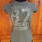Aéropostale T-Shirt Top - Womens Size: S - Olive Green