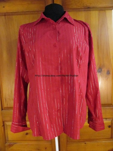 JACLYN SMITH Button Down Shirt - Womens Size: XXL - Red