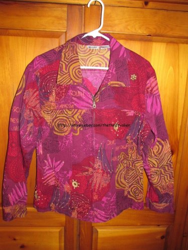 Units Embellished Light Jacket - Womens Size XL - Pink/Purple