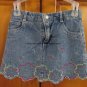 Faded Glory Jean Skort  - Girls Size: - 4T - Flower Embroidery