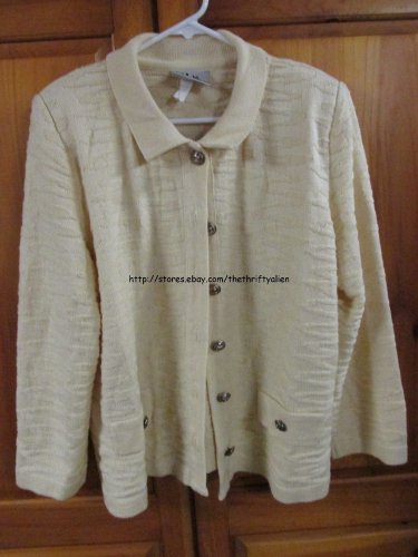 MITA Button Down Sweater Cardigan - Womens Size: 18 - Pastel Yellow