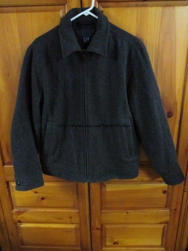 GAP Wool Zip Jacket Coat w/ Quilted Lining - Mens Size: Small - Dark Gray