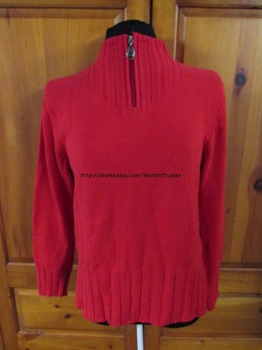 Christopher & Banks Half Zip Sweater Pullover - Womens Size: Large - Red