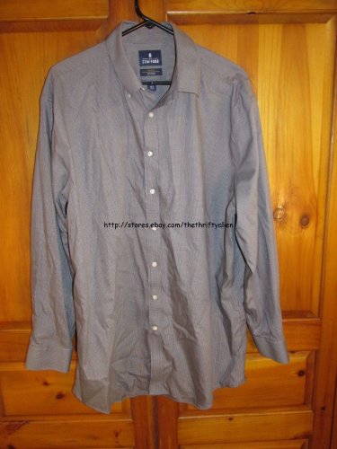 Stafford Men's Button Down Pinpoint Oxford 17 1/2 34-35 Regular Fit Non Iron