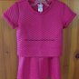 PIPER 2 pc Short Sleeve Top and Zip Skirt - Girls Size: L (10/12) Pink/Quilted