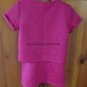 PIPER 2 pc Short Sleeve Top and Zip Skirt - Girls Size: L (10/12) Pink/Quilted