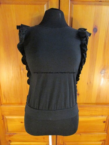 BONGO Sleeveless Ruffled Blouse Top - Girls Size: Large (10/12) - Black