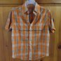 Arizona Jean Co. Button Down Short Sleeve Shirt Top - Boys Size: Small - Orange