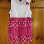 GEORGE Ruffled Tunic Tank Top - Girls Size: Large (10-12) - White/Pink/Polka Dot