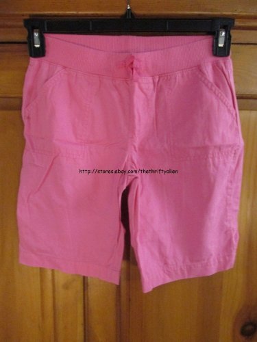 Faded Glory Drawstring Bermuda Shorts - Girls Size: Large (10-12) - Pink