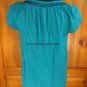 Faded Glory Short Sleeve Button Down Blouse - Womens Size: Small (4-6) - Teal