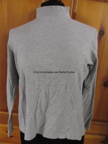 St. John's Bay Mock Neck Long Sleeve Shirt - Womens Size: Large - Gray
