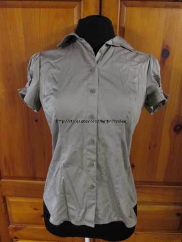 THE LIMITED Short Sleeve Button Down Shirt - Womens Size: Small - Beige