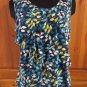 Croft & Barrow Ruffle Sleeveless Tank Top - Womens Size: Large - Leaves Print