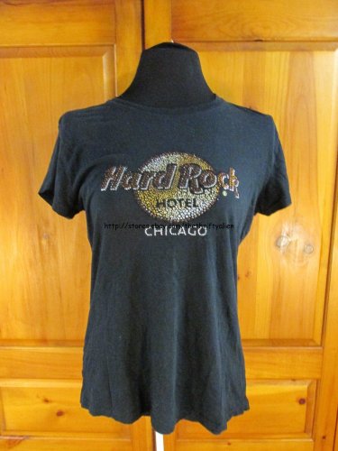 Hard Rock Hotel Chicago Sequin Short Sleeve T-Shirt - Womens Size: Large