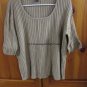 GEORGE Half Sleeve Ribbed Shirt Top - Womens Size: XL (16/18) - Tan