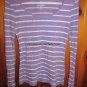 Old Navy Long Sleeve Shirt w/ Sequins- Womens Size XSmall - Purple/White Striped