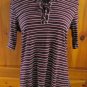 No Comment Half Sleeve Lace-Up Front Knit Top - Womens Plus: 1X