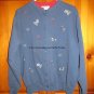 Shenanigans Cardigan Top/ Shirt Size XL, Apples, Cherry's, Flowers Design