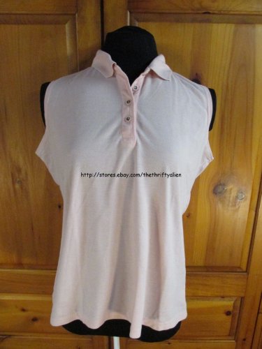 PORT AUTHORITY Sleeveless Half Button Down Polo Shirt - Womens Size: X-Large