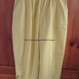 Blair Womens Size Large Petite Yellow Woven Capri Pants Elastic Waist