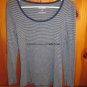 OLD NAVY Long Sleeve Shirt - Womens Size Small - Blue/Gray Striped