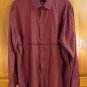 Van Heusen Pin Cord Maroon Dress Shirt 17 1/2 34-35 Button Down Wrinkle Free