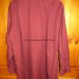 Van Heusen Pin Cord Maroon Dress Shirt 17 1/2 34-35 Button Down Wrinkle Free