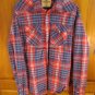 Men's Hollister Long Sleeve Plaid Flannel Western Snap Button Shirt XL X-large