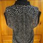 EXPRESS Sheer Short Sleeve Button Down Shirt - Womens Size: XS - Black/White