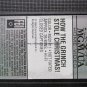Dr. Seuss' How the Grinch Stole Christmas! (Kids VHS, 1994) Boris Karloff MGM/UA
