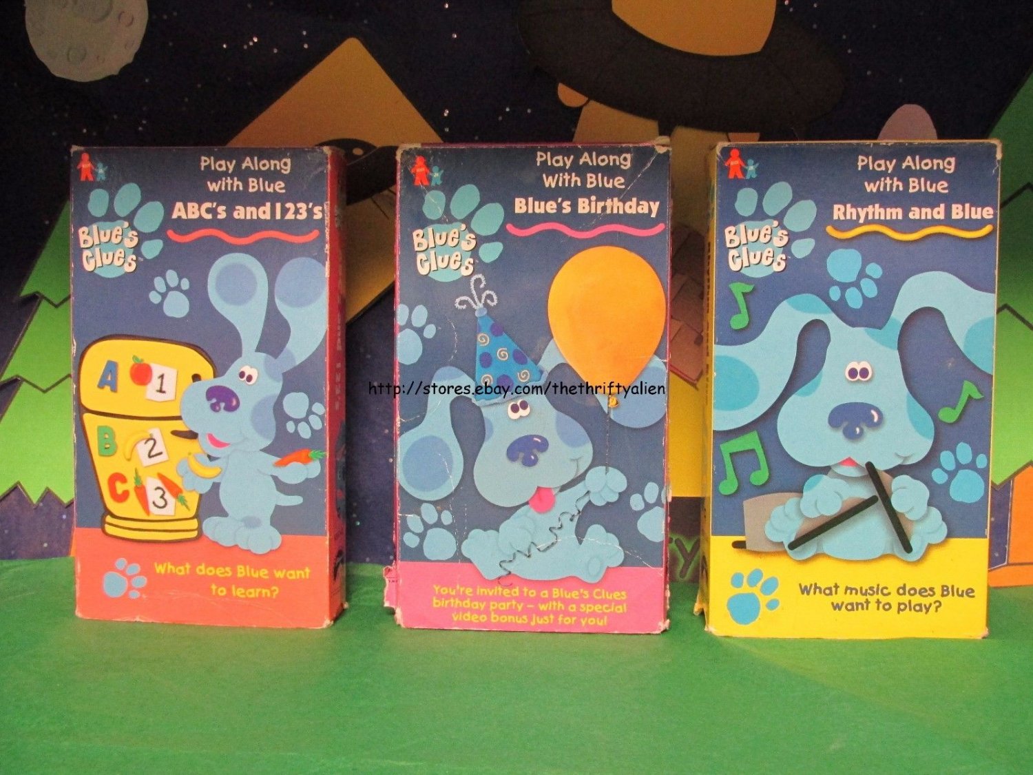 Blue's Clues Lot of 3 - Play Along with Blue: Birthday, ABC's and 123's ...