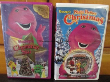 Barney's Night Before Christmas & Christmas Star VHS Lot - Holiday Songs