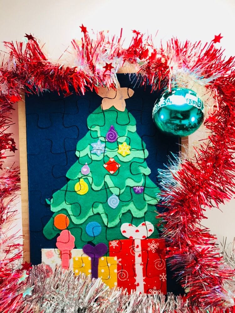 Christmas puzzle, soft toy, 7.6x11.6 inch