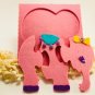 Pink Elephant, soft toy, puzzle for kids, 7.08x7.08 inch, cozy toy, Soft puzzle for boys and girls.