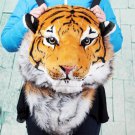Large Orange Plush Tiger Head Backpack Unisex